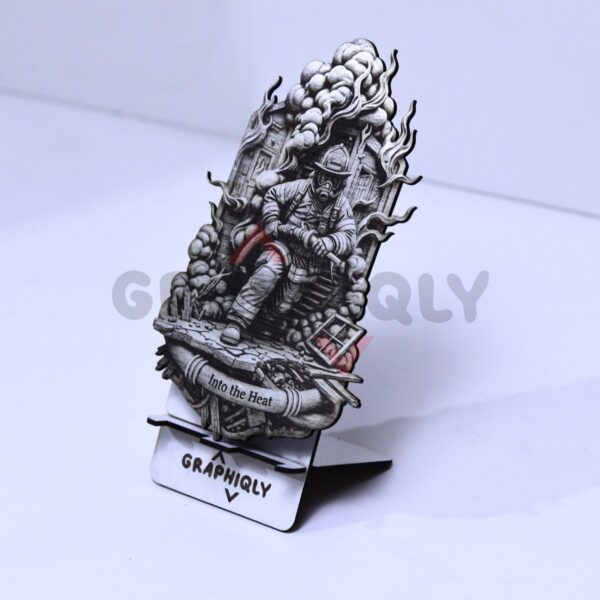 Into the Heat Firefighter 3D Illusion Laser File - SVG, WWS, XCS, LBRN2