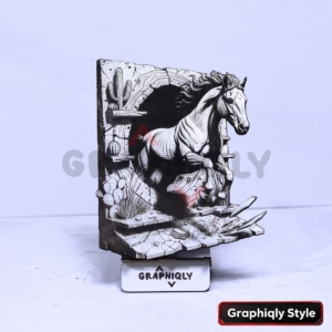 Horse Coming Out of Archway 3D Illusion