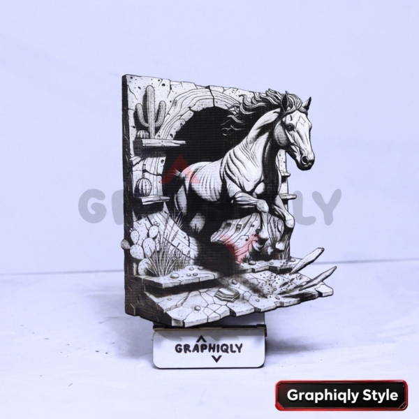 Horse Coming Out of Archway 3D Illusion