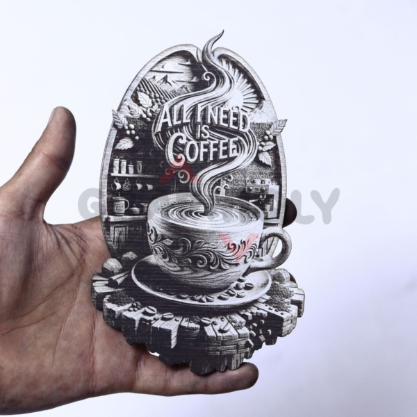 3 Coffee Cup Kitchen Decor 3D Illusion Laser File - SVG, WWS, XCS, LBRN2