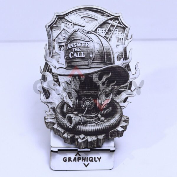 (2 Designs) Answer the Call Firefighter Helmets 3D Illusion Laser File - SVG, WWS, XCS, LBRN2