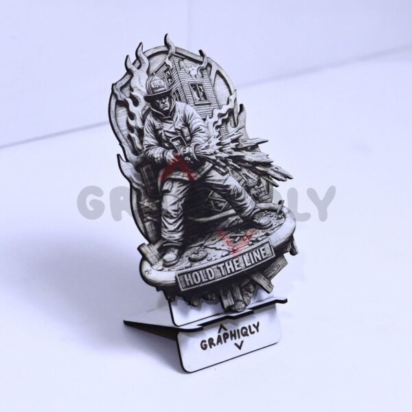 (2 Designs) Hold the Line Firefighter 3D Illusion Laser File - SVG, WWS, XCS, LBRN2