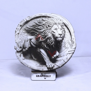 Lion with Flowing Mane 3D Illusion