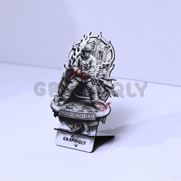 (2 Designs) Hold the Line Firefighter 3D Illusion Laser File - SVG, WWS, XCS, LBRN2