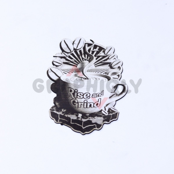 (2 Designs) Rise and Grind Coffee 3D Illusion Laser File - SVG, WWS, XCS, LBRN2