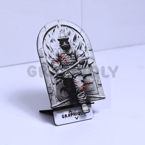 Firefighter Through Flames 3D Illusion Laser File - SVG, WWS, XCS, LBRN2