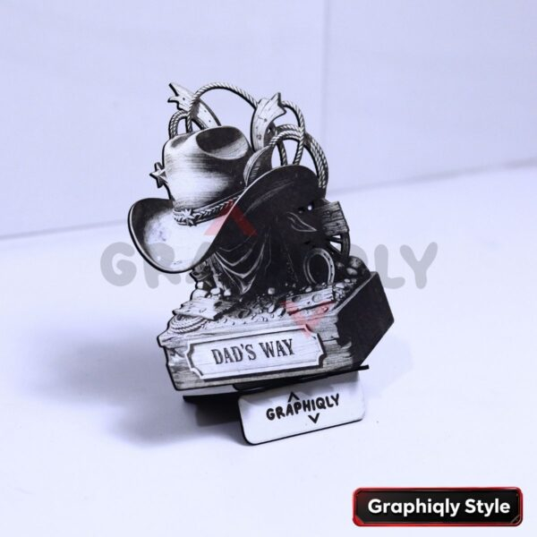 Dad's Way Western 3D Illusion Laser File - SVG, WWS, XCS, LBRN2