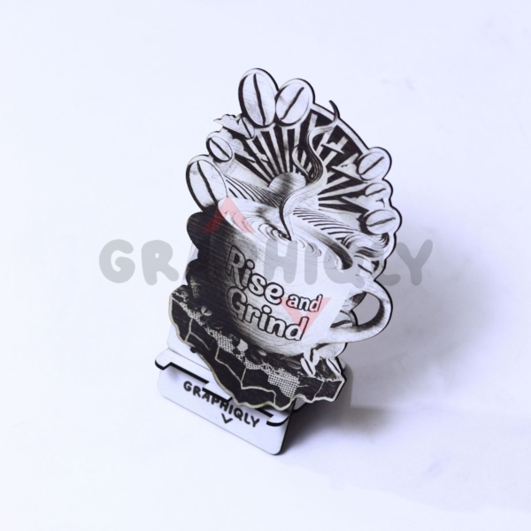 (2 Designs) Rise and Grind Coffee 3D Illusion Laser File - SVG, WWS, XCS, LBRN2