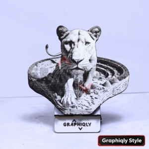 Walking Lioness 3D Illusion