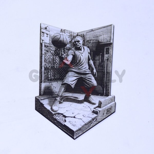 Street Basketball Dribble 3D Illusion Laser File - SVG, WWS, XCS, LBRN2