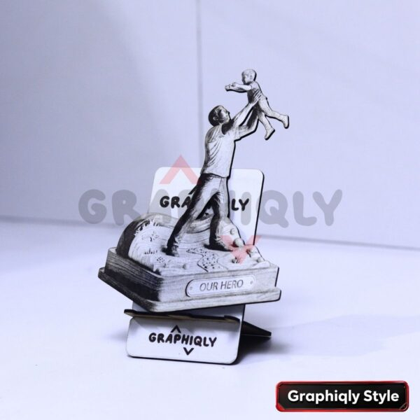 Our Hero Dad 3D Illusion Laser File - SVG, WWS, XCS, LBRN2