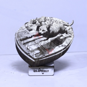 Rooftop Prowler Cat 3D Illusion