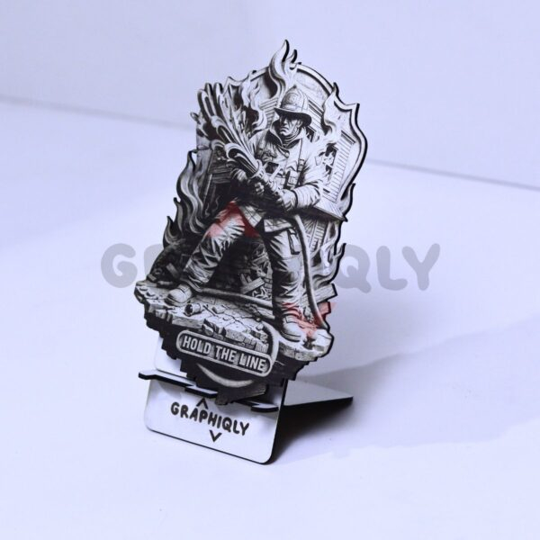 (2 Designs) Hold the Line Firefighter 3D Illusion Laser File - SVG, WWS, XCS, LBRN2