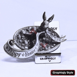 Happy Easter Bunny Ribbon 3D Illusion