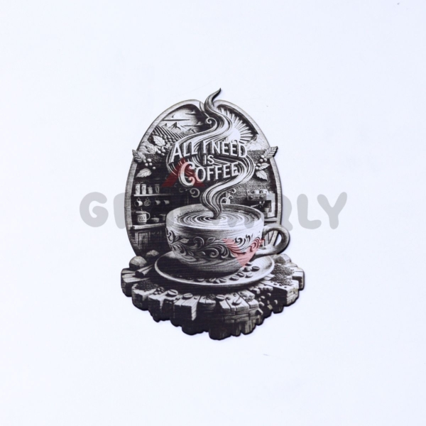 4 Coffee Cup Kitchen Decor 3D Illusion Laser File - SVG, WWS, XCS, LBRN2