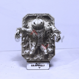 Pumpkin-Headed Scarecrow 3D illusion