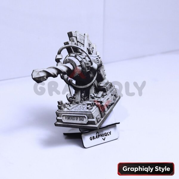 Powered by Dad 3D Illusion Laser File - SVG, WWS, XCS, LBRN2