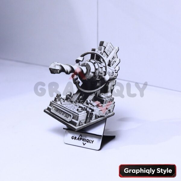 Powered by Dad 3D Illusion Laser File - SVG, WWS, XCS, LBRN2