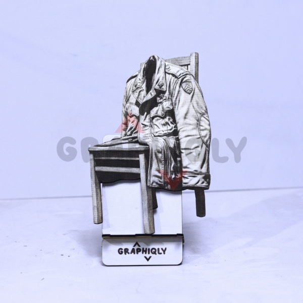 Military Jacket on Chair 3D Illusion