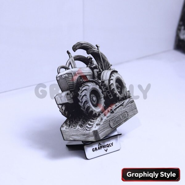Farmer Dad Tractor 3D Illusion Laser File - SVG, WWS, XCS, LBRN2