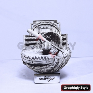 Baseball Equipment Trio 3D Illusion