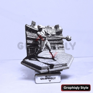 Baseball Batter Home Run Swing 3D Illusion