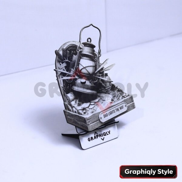 Dad Lights the Way 3D Illusion Laser File - SVG, WWS, XCS, LBRN2