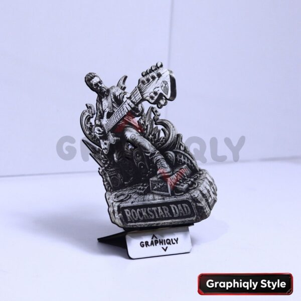 59 Rockstar Dad Stage 3D Illusion Laser File - SVG, WWS, XCS, LBRN2