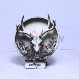Antler Skull 3D illusion