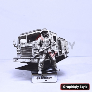 Firefighter Truck Ready 3D Illusion