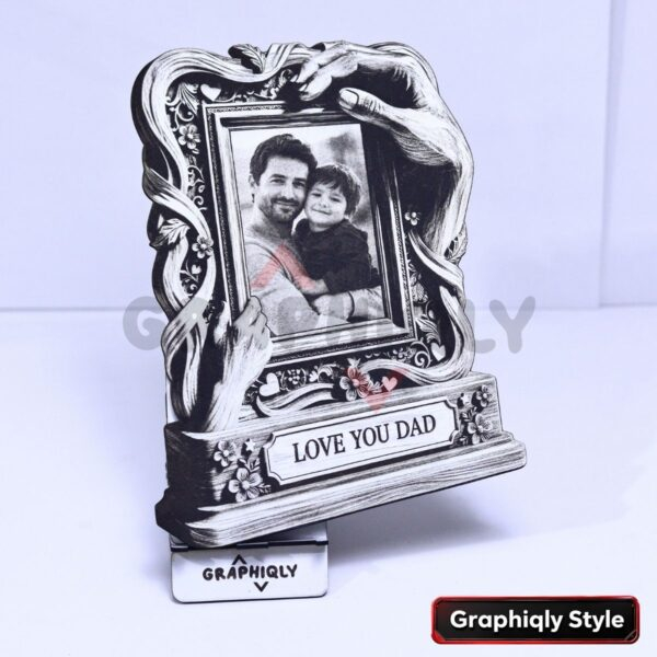 Love You Dad Photo Frame 3D Illusion Laser File - SVG, WWS, XCS, LBRN2
