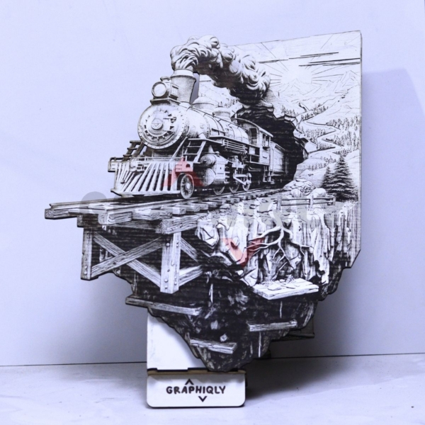Train Crossing Bridge 3D Illusion