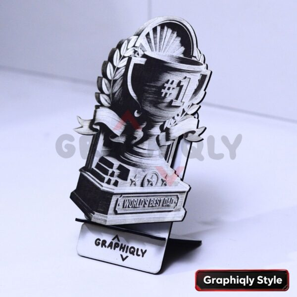 7 World's Best Dad Trophy 3D Illusion Laser File - SVG, WWS, XCS, LBRN2