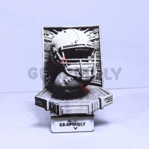 Football Helmet & Ball Still Life 3D Illusion