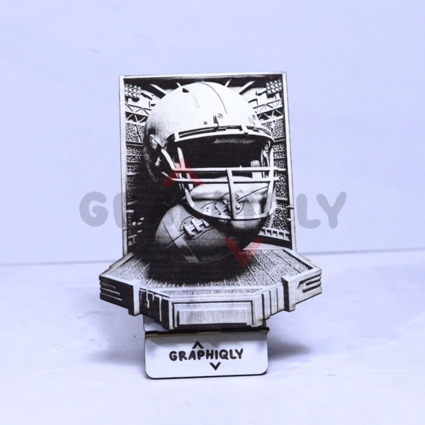 Football Helmet & Ball Still Life 3D Illusion