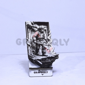 Firefighter Axe Ready 3D Illusion