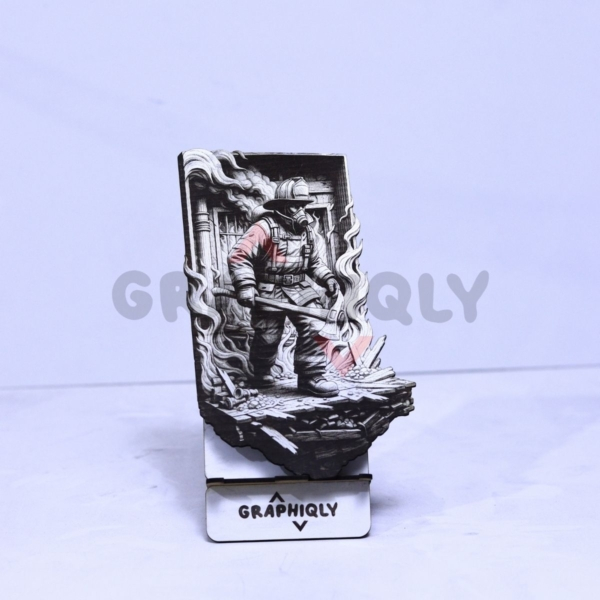 Firefighter Axe Ready 3D Illusion