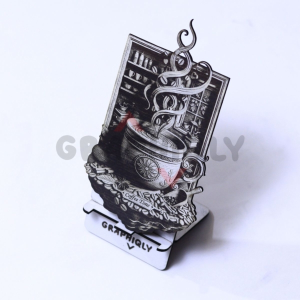 9 Coffee Time Mug 3D Illusion Laser File - SVG, WWS, XCS, LBRN2