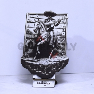 Mexican Cowboy Guitar 3D Illusion