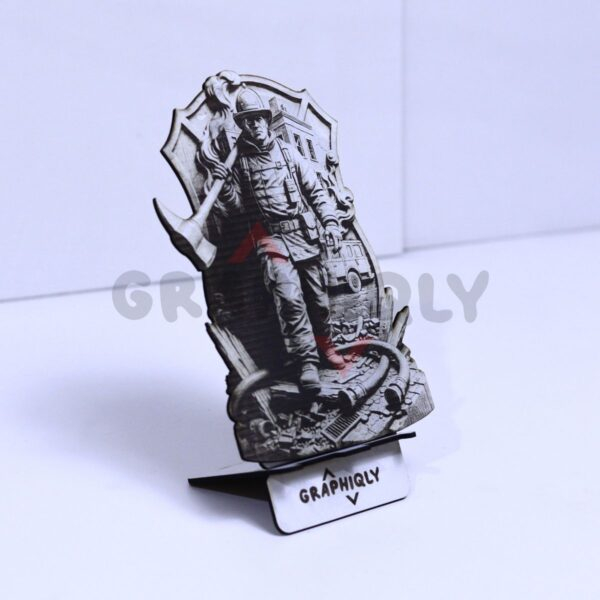 Firefighter Frontline Hero 3D Illusion Laser File - SVG, WWS, XCS, LBRN2