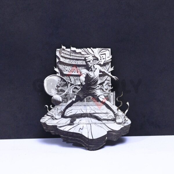 Tennis Player Dominant Forehand 3D Illusion Laser File - SVG, WWS, XCS, LBRN2