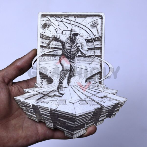 Baseball Base Runner Sprint 3D Illusion
