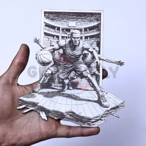 Basketball Triple Threat Stance 3D Illusion