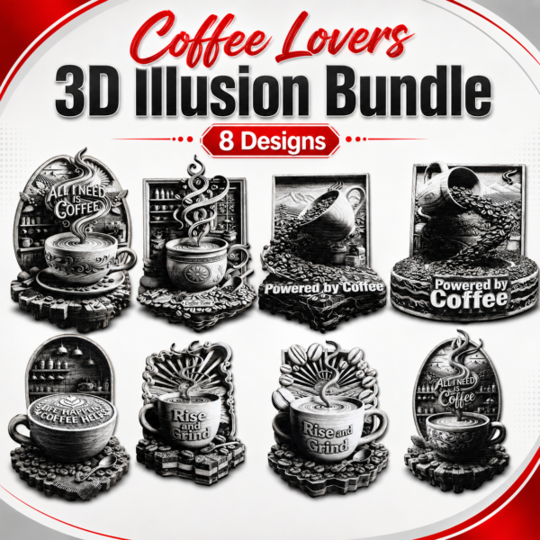 Coffee lovers 3D illusion bundle