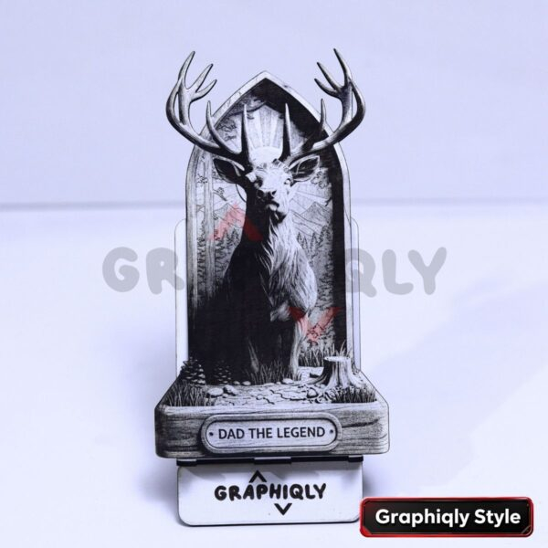 Dad the Legend Deer 3D Illusion