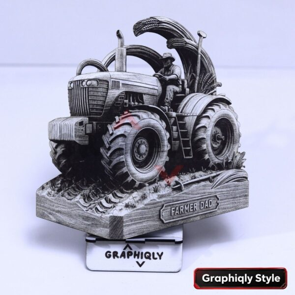 Farmer Dad Tractor 3D Illusion