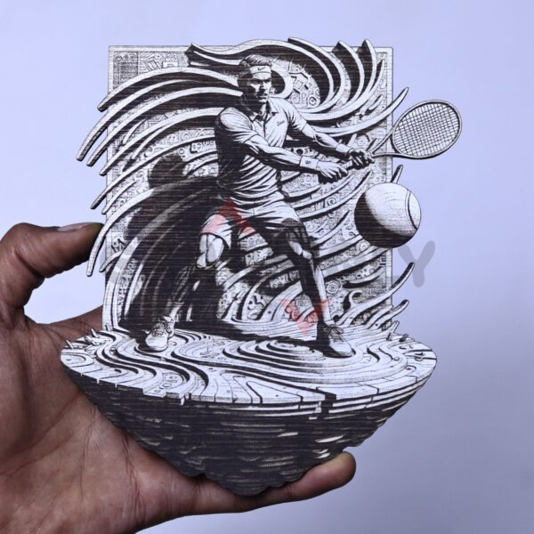 Tennis Player Power Backhand 3D Illusion
