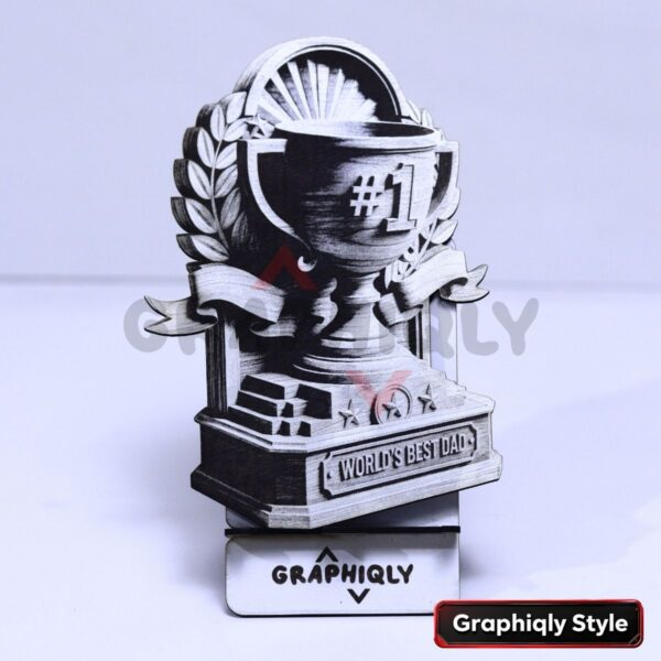 World's Best Dad Trophy 3D Illusion