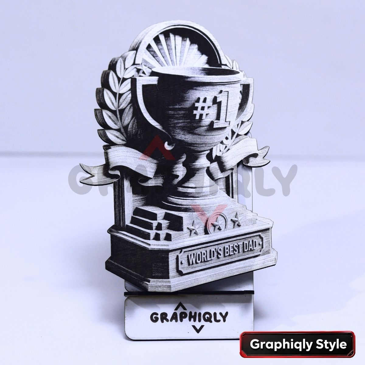 World's Best Dad Trophy 3D Illusion