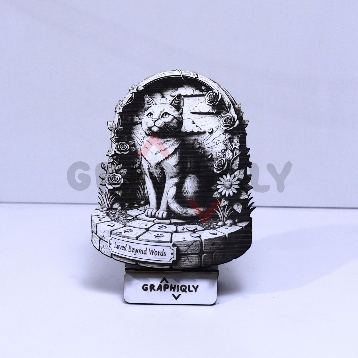 Loved Beyond Words Cat 3D Illusion